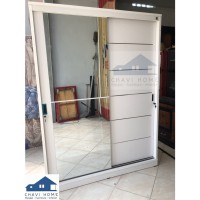 lemari pakaian lemari baju slide pintu geser putih ukuran 150 olympic