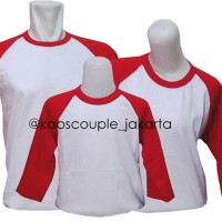 Kaos Family Raglan lengan 3/4 Polos /Baju Kaos couple family termurah