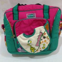 Tas Bayi Besar Saku Ekstra Size Color Marbles + Extra Slabber Snobby