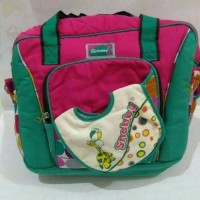 TAS BAYI BESAR SAKU EXTRA SIZE COLOR MARBLES+EXTRA SLABBER SNOBBY