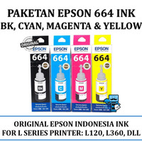 Paketan Epson 664 BK, C, M, Y Original Ink (Kami Dealer Resmi)