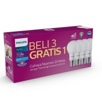 Paket Lampu LED Philips 10.5 w 10w 10watt Promo Unicef Beli 3 Gratis 1