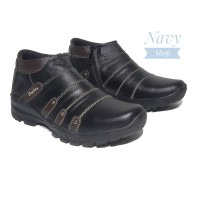 Sepatu Boot Pria Boots Touring Model Casual Zipper Kulit asli N-07