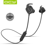 QCY QY12 Earphone Bluetooth Olahraga Magnet Detach dengan Mic - Hitam