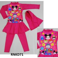 RNKD71 - Baju Renang Anak Muslim Tsum-Tsum Pink (UKURAN XXL)