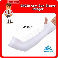 Aonijie 4039 Arm Sun Sleeve+finger Manset+jari kaos tangan Lari -WHITE