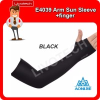 Aonijie 4039 Arm Sun Sleeve+finger Manset+jari kaos tangan Lari -BLACK
