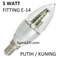 Lampu Candle LED 5W fitting E14 Hias 5 w watt bohlam lilin gantung 3 7