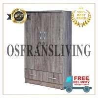 Lemari Pakaian 2 Pintu Nano BL 201- Grey Stripes