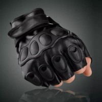Sarung Tangan Motor Kulit Pria Half Finger Sport Gym Sepeda OC-01