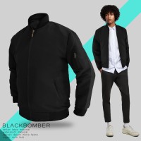 JAKET BOMBER POLOS HITAM