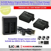 SJCAM Battery Baterai Cadangan Brica BPRO AE Ori 2x BAT + DUAL CHARGER