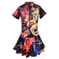 Baju Renang Anak Perempuan Usia SD Corak Bunga Besar Size M - XL