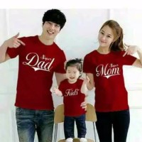 Kaos family couple super mom dad kid lengan pendek - baju keluarga