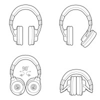 NEW Audio Technica ATH-M40X Professional Monitor Headphones - Hitam