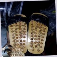 Terapi Kesehatan Sandal Slop Kayu gaul pijat kaki Refleksi BPOM