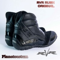 Sepatu Boot Motor RVR Rush V2 Touring Adventure Bikers Pria Hitam
