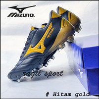 sepatu sepak bola mizuno - Hitam gold, 38