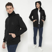 Hoodieku Hoodie Zipper Turtleneck Hitam