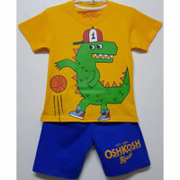 Kaos anak setelan karakter dino cowo