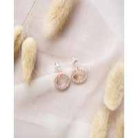 Anting wanita model Korea bentuk bulat warna gold