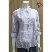 Fashion Kemeja Wanita Blouse Motif Salur - TRISET 05A