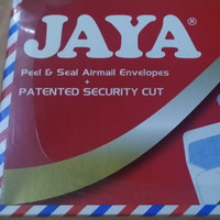 Amplop putih Airmail Jaya merah 110 ori