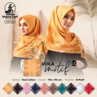 TERMURAH! TERLARIS! Kerudung Umama Voal Motif Segi Empat Jilbab Hijab
