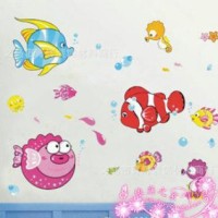 Set Stiker Dekorasi Dinding Motif Aneka Ikan Hias GGB16