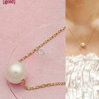 Kalung Korea Liontin Mutiara Putih