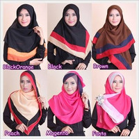 JILBAB SEGI EMPAT RAINBOW ( ICE CREAM ) SILK 4
