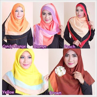 JILBAB SEGI EMPAT RAINBOW ( ICE CREAM ) SILK 2