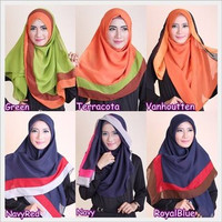 JILBAB SEGI EMPAT RAINBOW ( ICE CREAM ) SILK 5