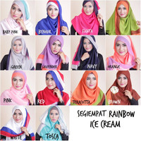JILBAB SEGI EMPAT RAINBOW ( ICE CREAM ) SILK 1