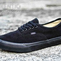 Sepatu premium vans authentic full black ICC