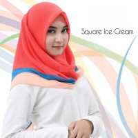 Kerudung hijab jilbab segi4 segi 4 ice cream silk