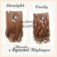 Hairclip Big Layer Ayumi Blonde ( Lurus / Curly )