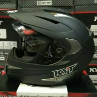 Helm KYT Enduro Black Doff Supermoto Fullface Hitam Doff