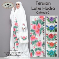 mukena terusan lukis hadra rayon super uk jumbo