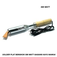 Solder Plat Bengkok 500 Watt Gagang Kayu Nankai