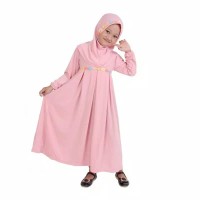 Baju Gamis Anak Perempuan Jersey Murah, Peach - S