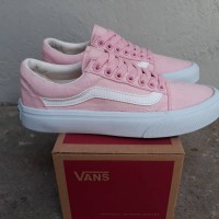 Sepatu Vans Old Skool Pink White Import BNIB Sneakers Wanita