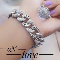 xuping gelang cincin lapis emas putih 24k 0407