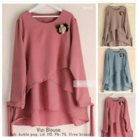 Atasan Blouse Tunik Wanita Baju Muslim Blus Muslim Viz Murah
