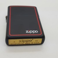 KOREK API ZIPPO POLOS BLACK frame merah