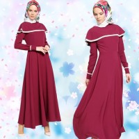 Jfashion Long dress Gamis Maxi variasi Renda tangan Panjang - Vinka