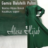 Gamis Polos Bahan Balotelli warna Hijau super Harga Grosir