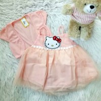 Dress tanktop hello kitty bolero tile baju anak