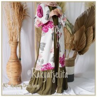 Fashion Wanita Gamis Dress Kembang Warna Hijau Army / Terupdate/ Murah