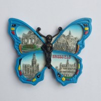 Magnet kulkas Brussels kupu kupu souvenir negara Belgia